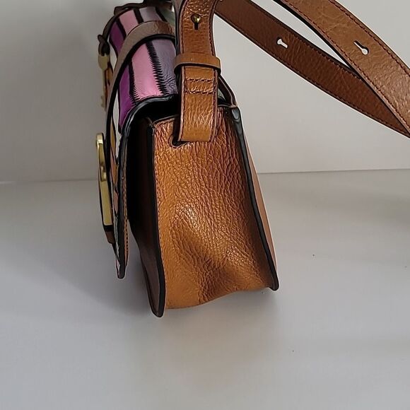 Fosil Rare Multicolor Patchwork Wiley Saddle Bag - Picture 6 of 16